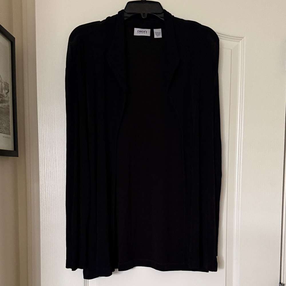 Chico's Travelers Collection Elegant Black Cardigan